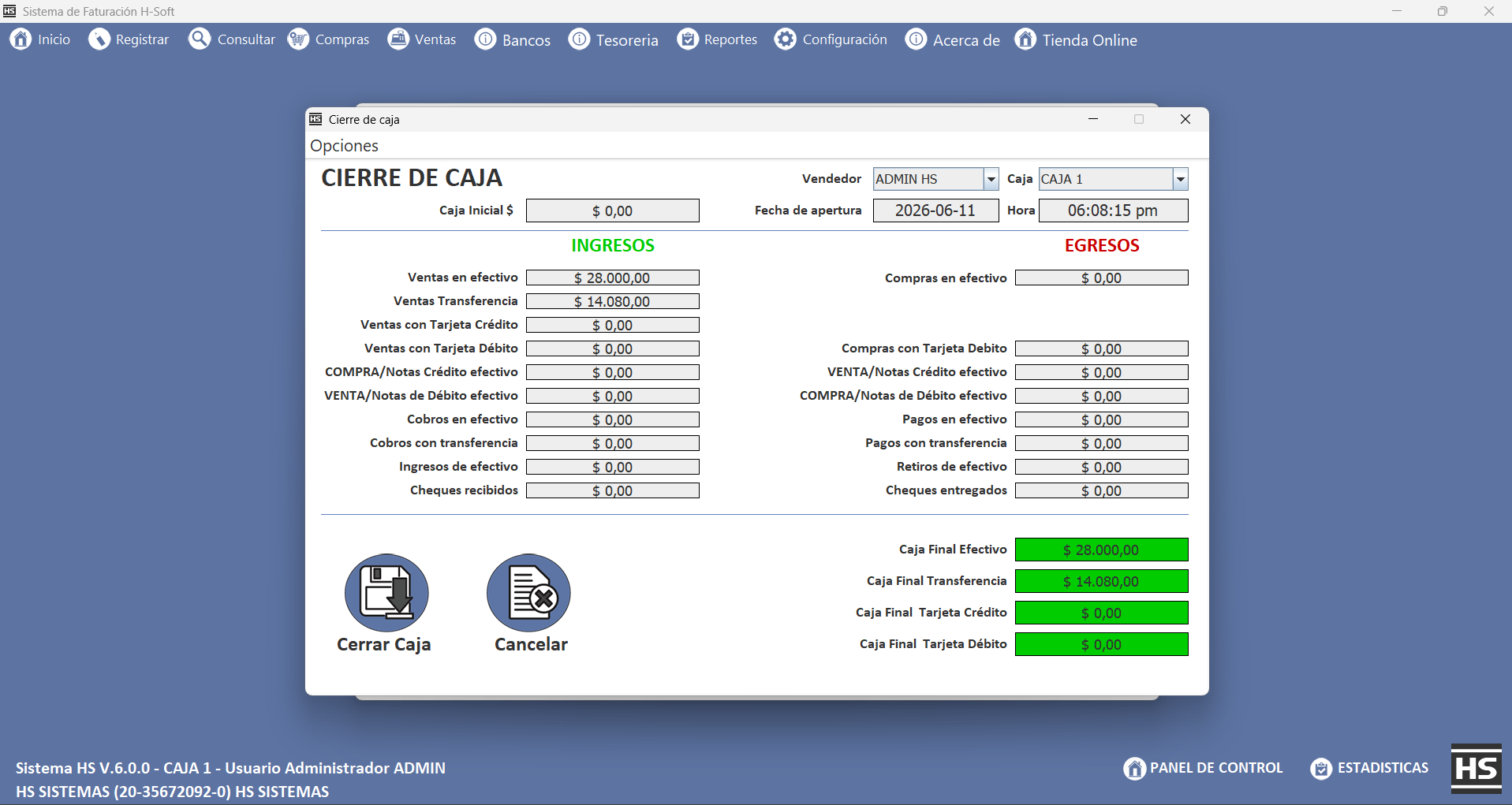 Sistema HS — Pantalla 11